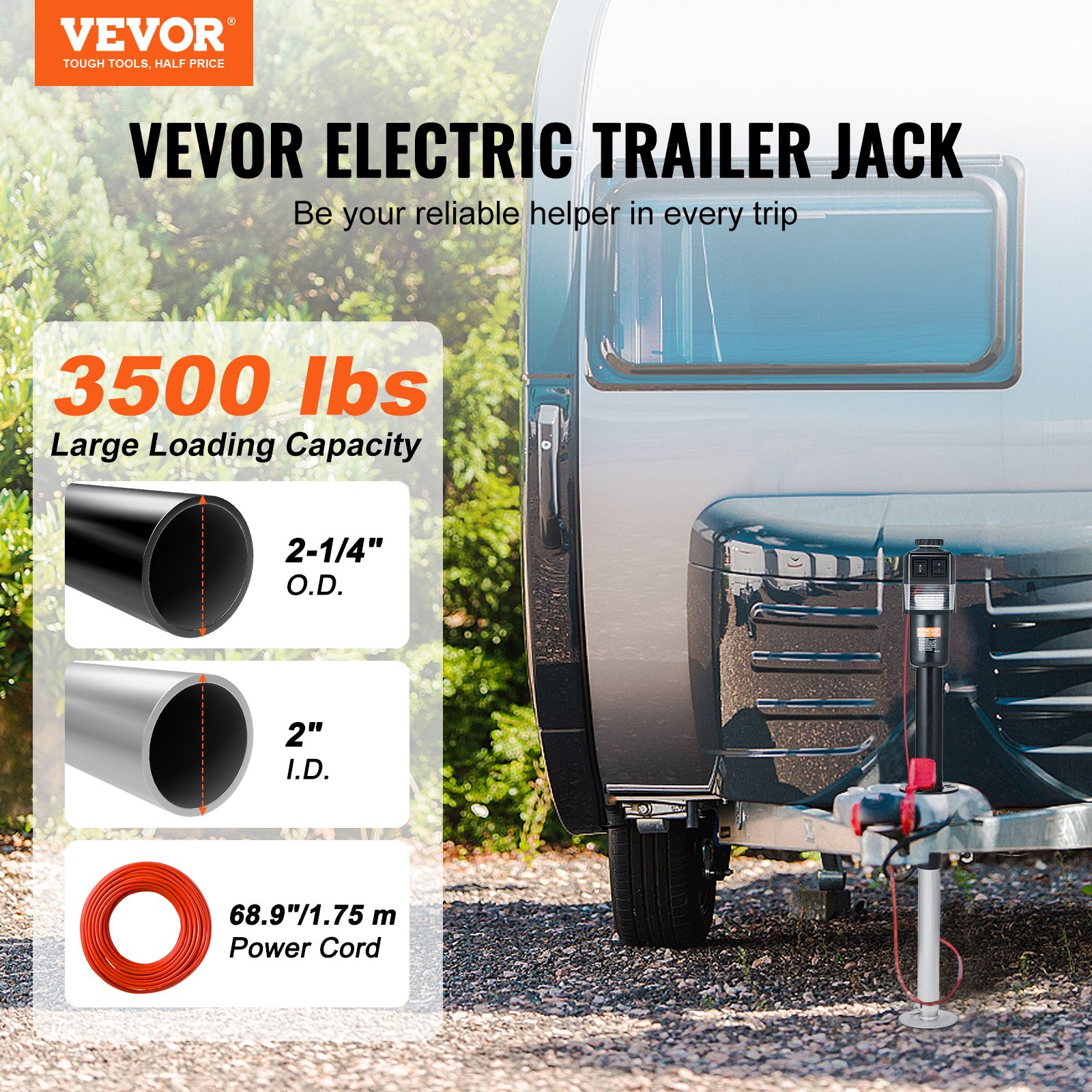 VEVOR Electrico Remolque, Empujador Eléctrico de Remolque con Capacidad de 3500 Libras, Cubierta Impermeable para Remolques de Caravana, Caballo, Utilitario y Yate — imagen 1