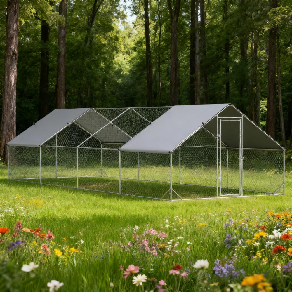 9.8X 26.2 X 6.6 Chicken Coop Metal Chicken Run — image 1
