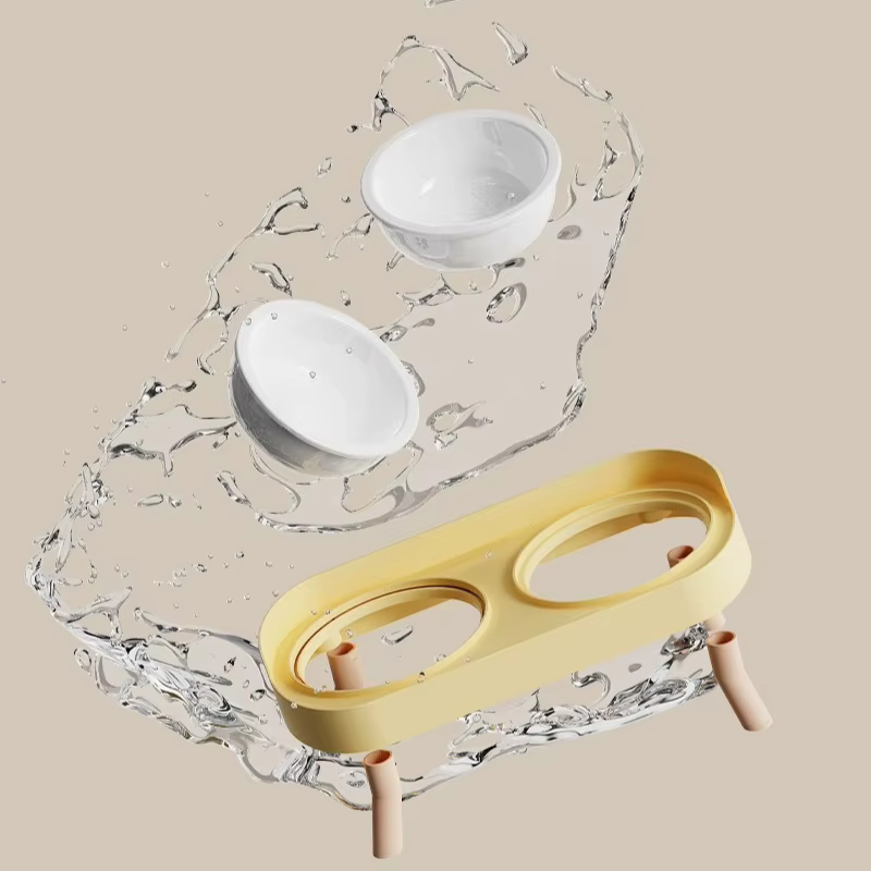 Double Pet Bowl No Spill Food Water Feeder with Stand Neck Support for Cats Dogs Anti Knock Anti Slip Elevated Design — image 6