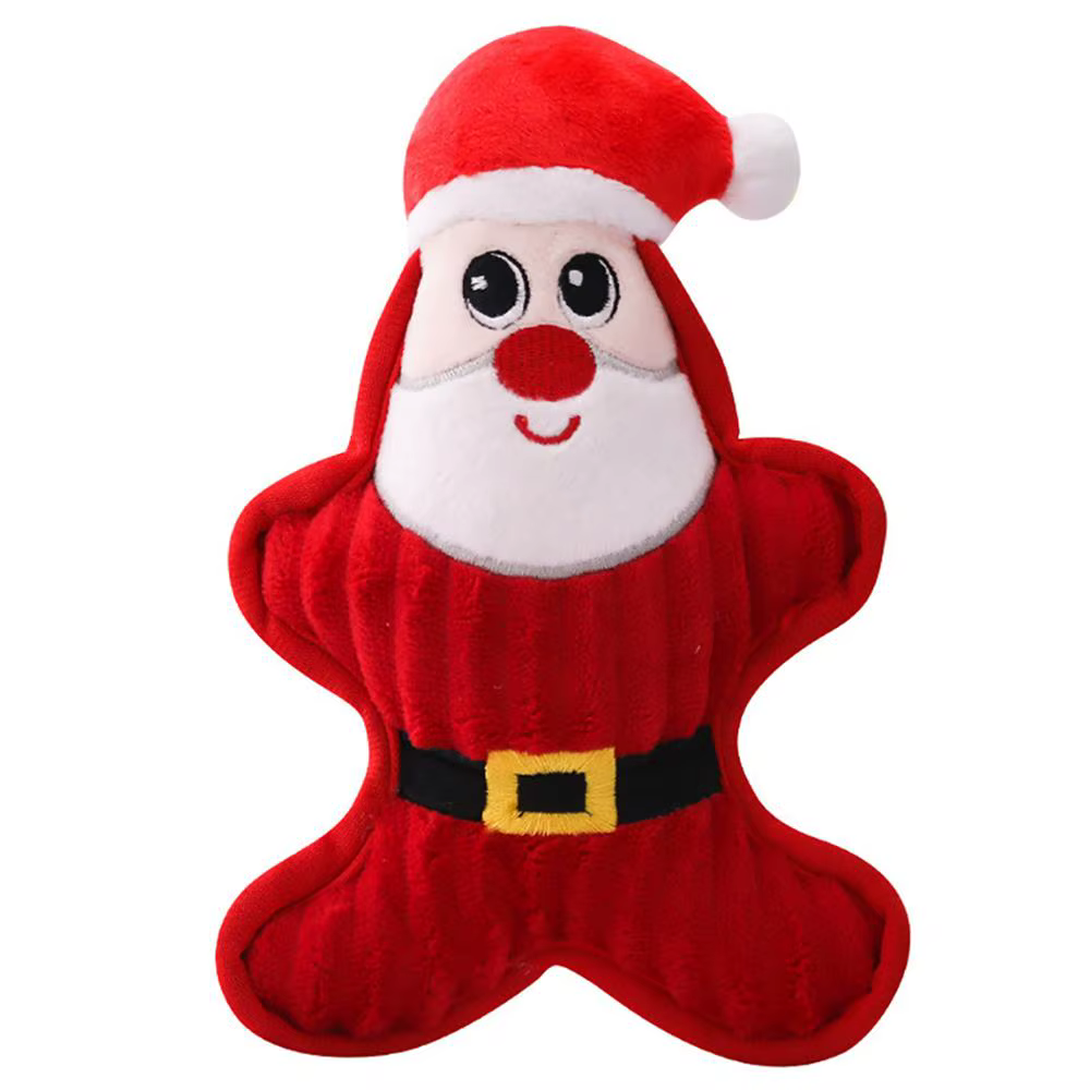 Christmas Santa Claus Pet Dog Toys Chew Squeaker Pet Plush Toys For Dogs Cute Biting Rope Sound Toys — image 16