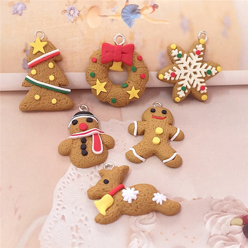 6/11 Piezas Mini Galletas de Jengibre Navidad Decoraciones de Ornaments Cérvidos Niño de Nieve Árbol de Navidad Pendientes Decoración del Año Fiesta de Cumpleaños — imagen 1