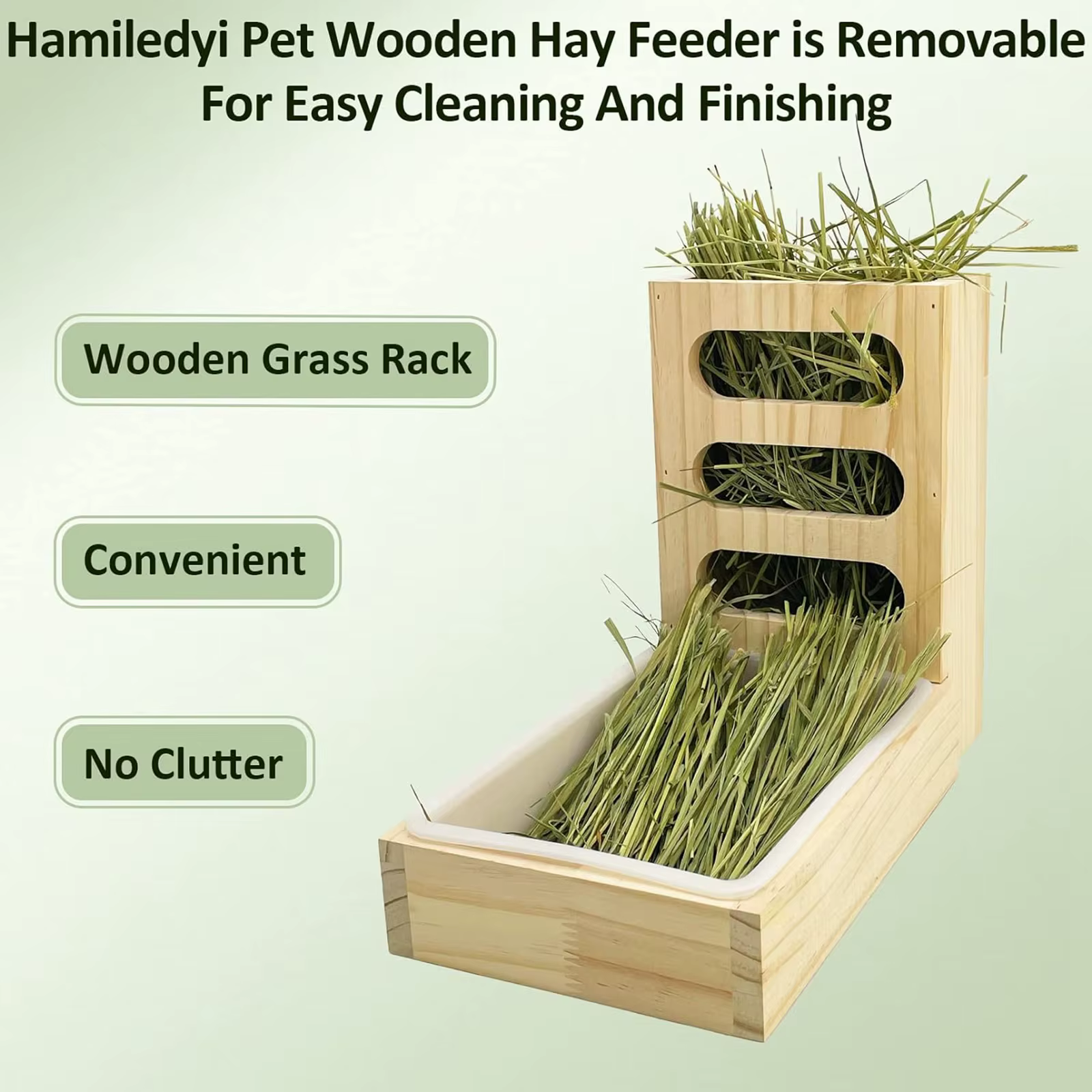 Rabbit Hay Feeder with Litter Box Hay Rack Feeder Small Animal Hay Holder for Hamster Bunny Small Animals Chinchilla Guinea Pig — image 3