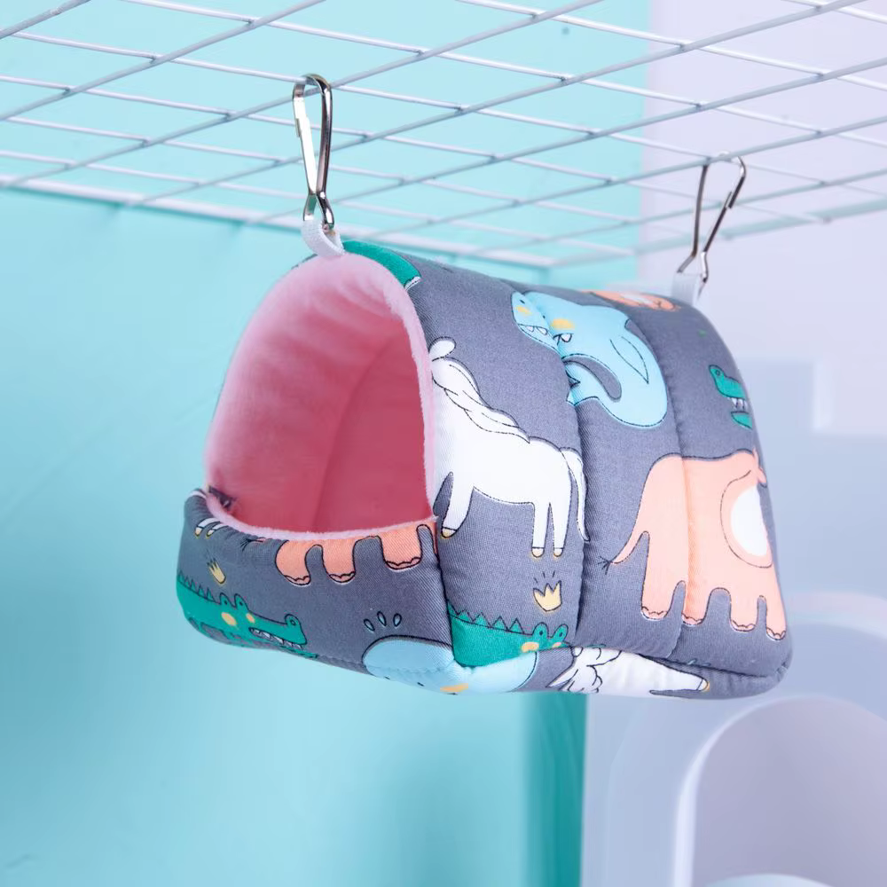 Cute Cartoon Rabbit Squirrel Mini Cage Guinea Pig Nest Small Animal Mice Rat Pet Sleeping Bed Hamster House Winter Warm Soft Mat — image 5