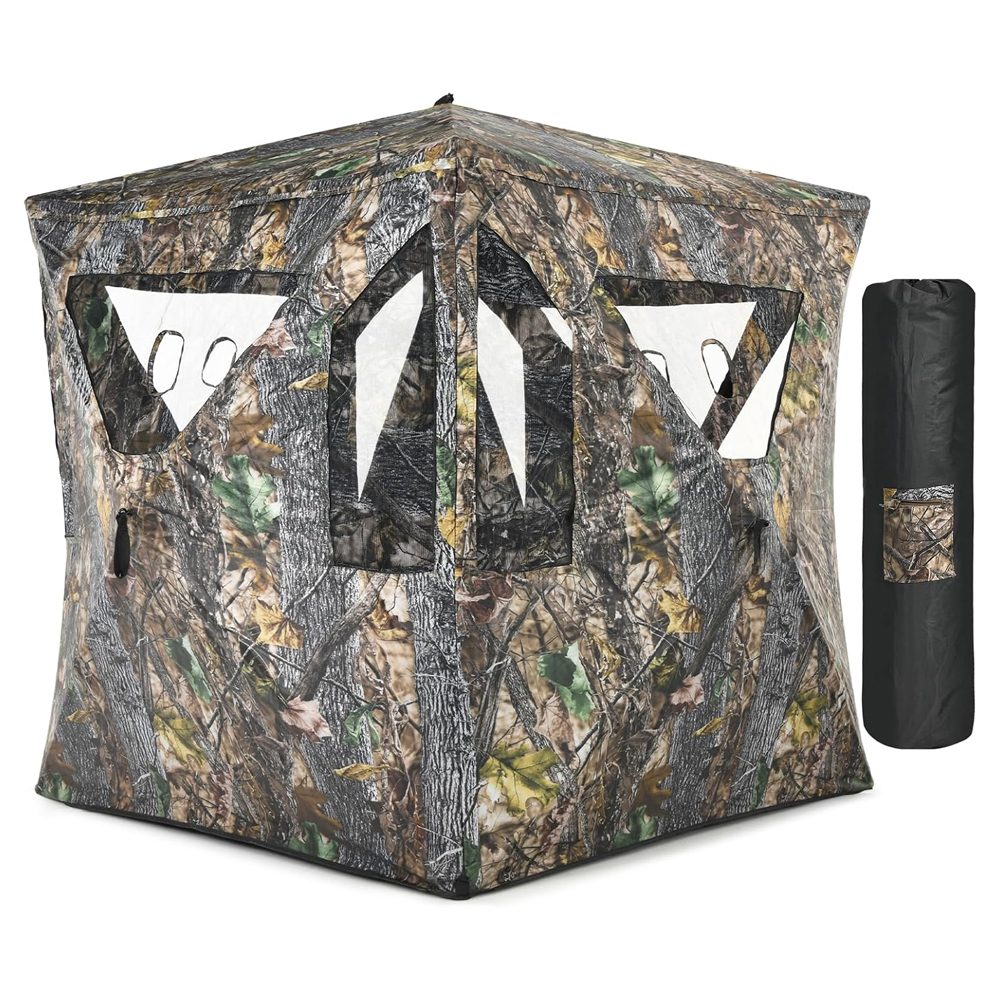 3 Person Portable Pop-Up Ground Hunting Blind With Tie-downs — image 3