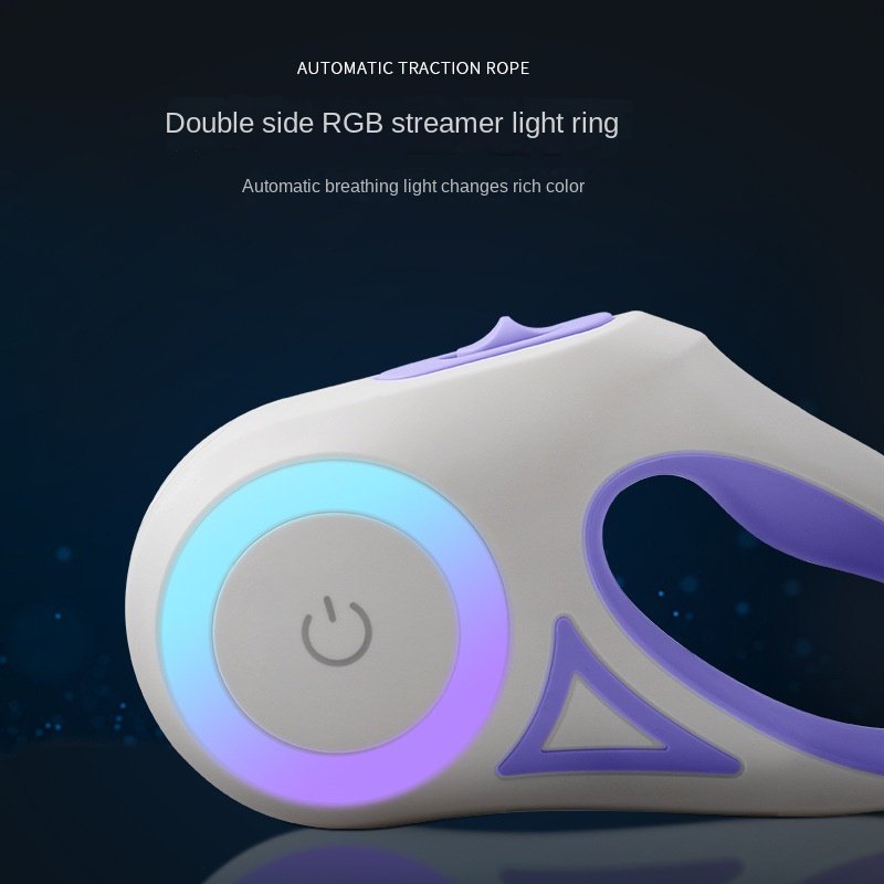 Cuerda de pase para perros con luz LED retraible automático sin agarre para perros suministros para mascotas — imagen 4