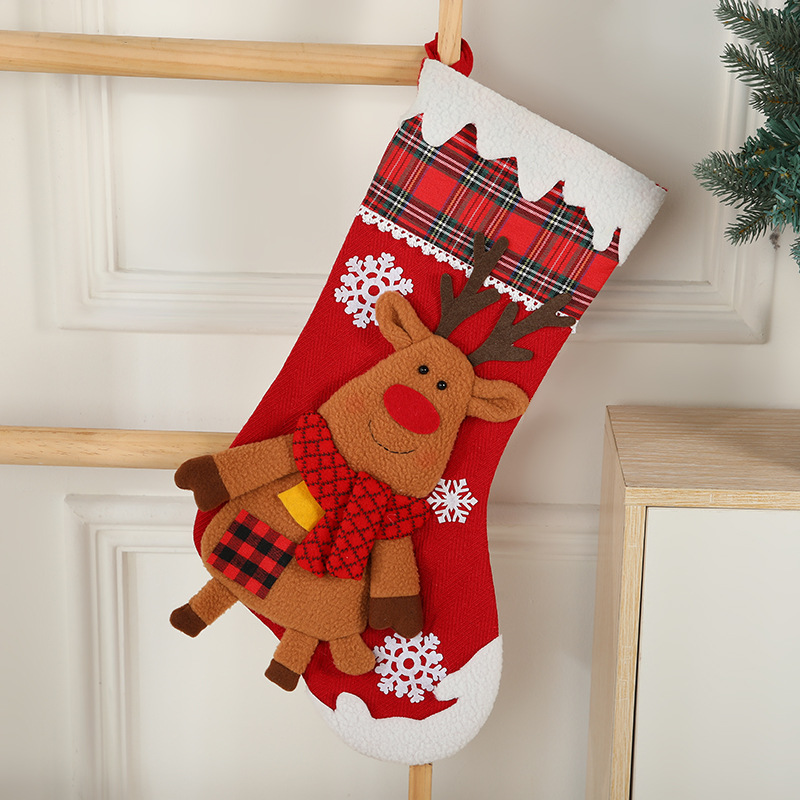 Christmas Day Decoration Cartoon Old Man Elk Snowman Window Decoration Cute Home Christmas Style Gift Bag Hanging Socks — image 10