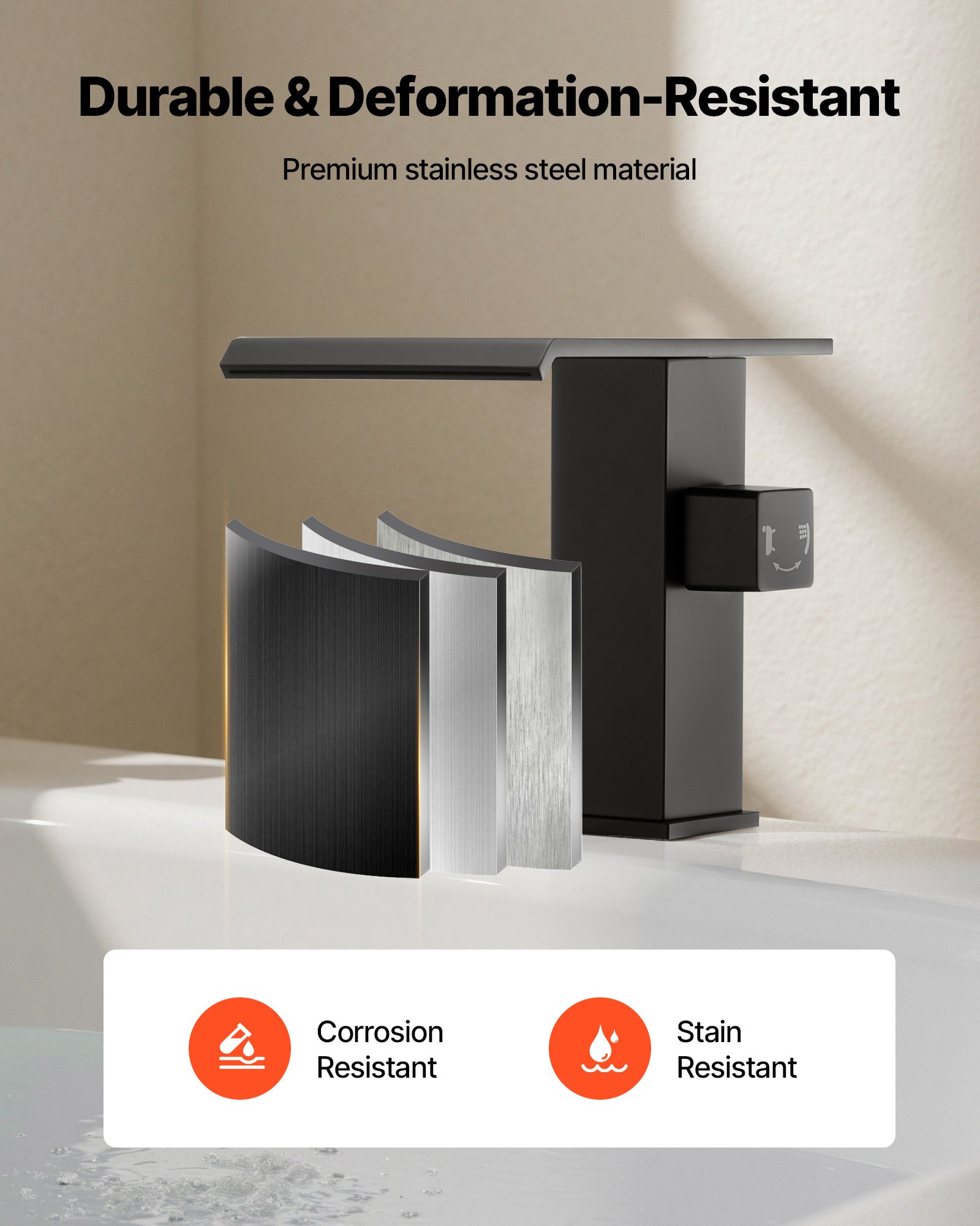 Fauceta de Baño Romano, 3 Hocicos con Cascada para Ducha y Lavabo, Conjunto de Grifos para Lavado de Mascotas, Cuidado de Bebés y Adultos, Negro Mate — imagen 2