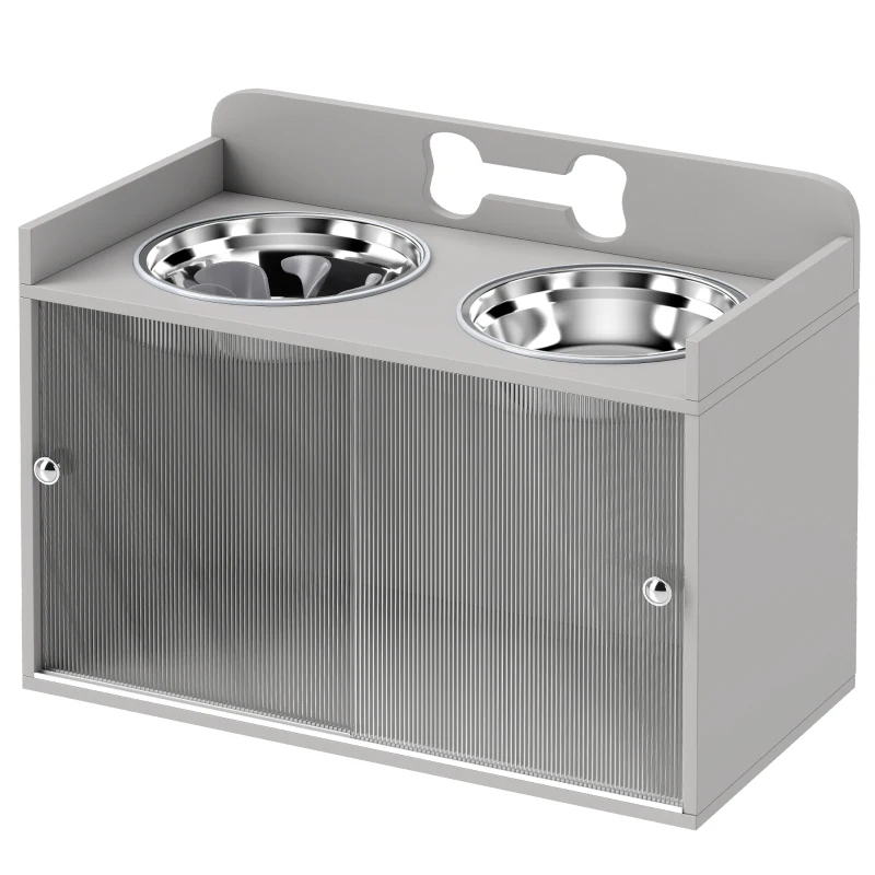 Comedor Elevado para Perros con Almacenamiento, Soporte de Comida para Perros Grandes en Gray — imagen 5