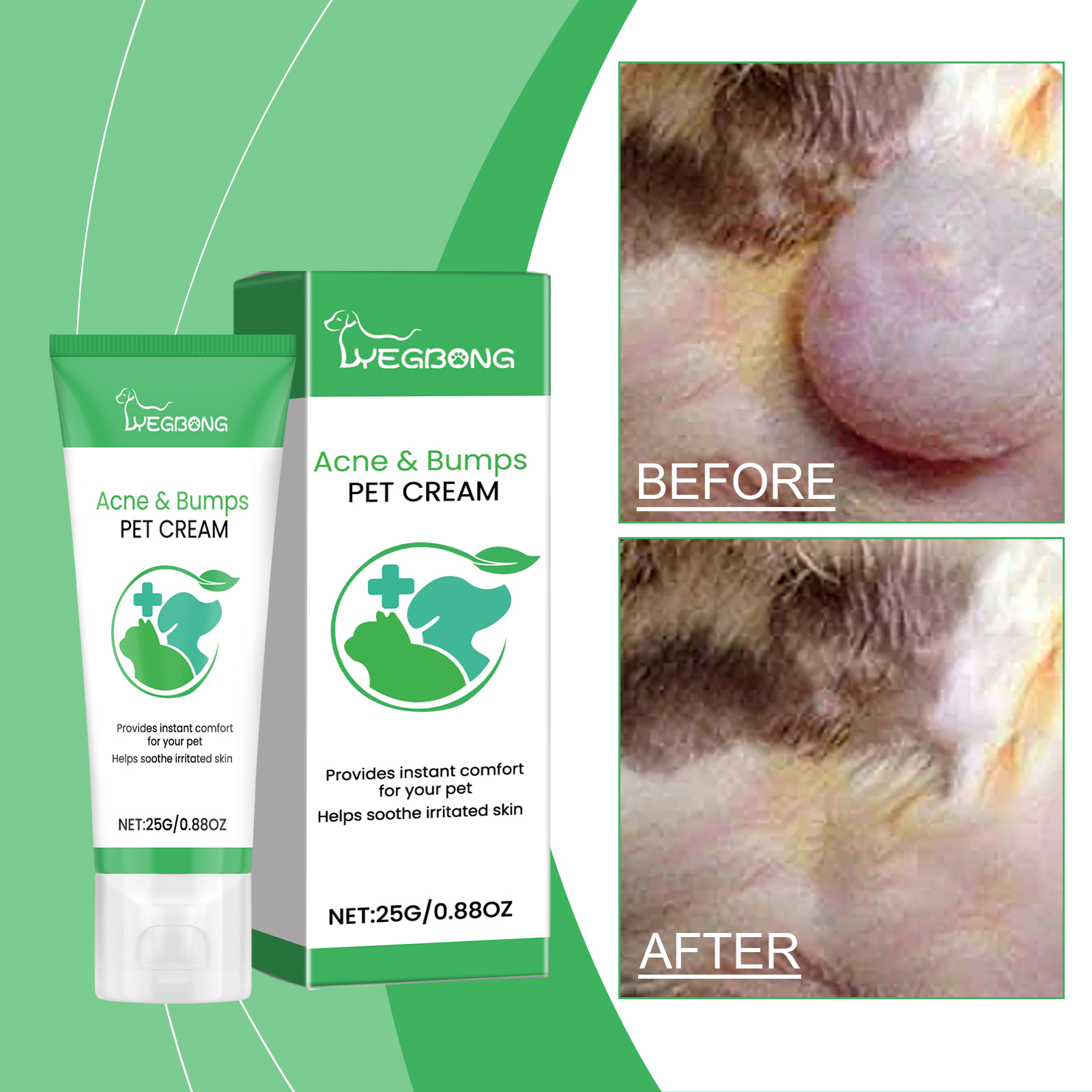 Pet Acne & Bumps Skin Cream, Soothing Skin For Dogs & Cats, Relief Redness Irritated Skin With Calendula & Ganoderma Extract — image 7