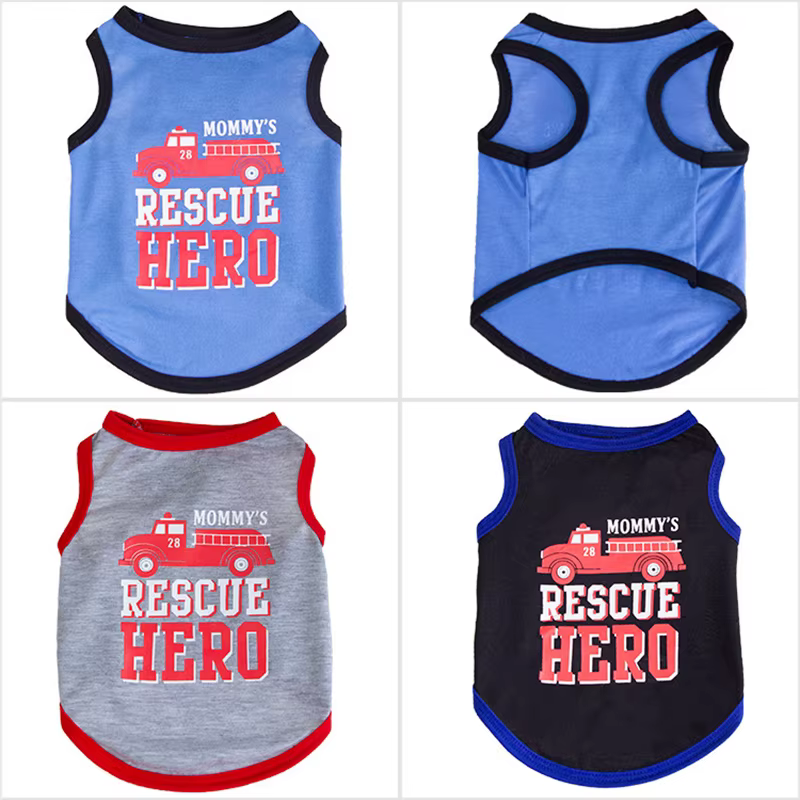 Vestido de algodón para perros y gatos pequeños con letra impresa para verano — imagen 3