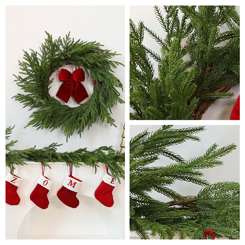 Decoración de Navidad artificial de pino con agujas sintéticas para puertas y paredes en diseño europeo — imagen 4