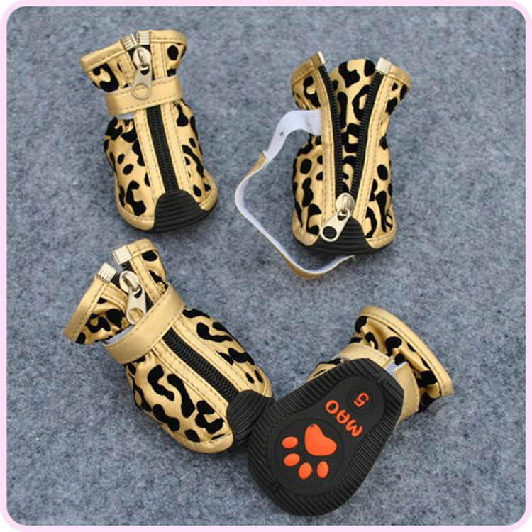Nuevos Zapatos de Moda con Estampado de Leopardo para Mascotas en PU — imagen 3