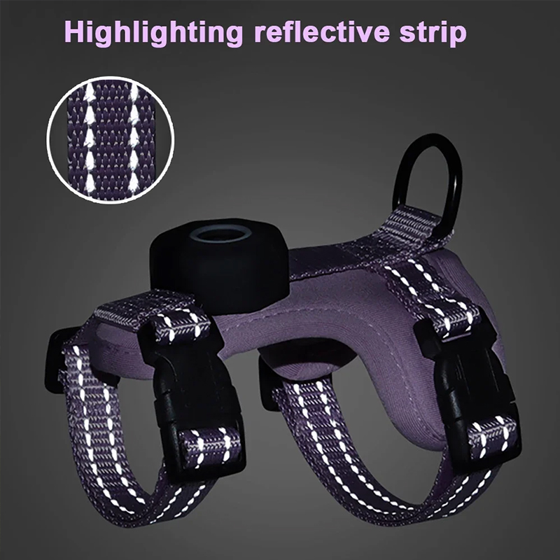 Reflective Escape-Proof Cat Harness – Adjustable Vest with Built-in AirTag Holder for Outdoor Walking — image 9