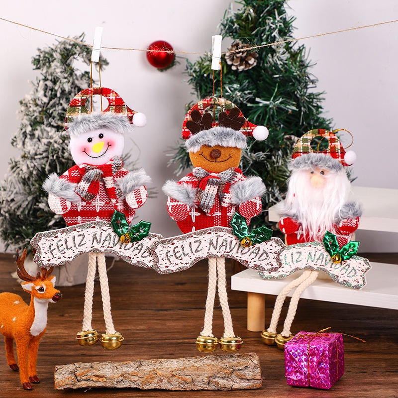 Old Man Snowman Deer Shopping Mall Hotel Window Bell Pendant Christmas Tree Small Pendant — image 8
