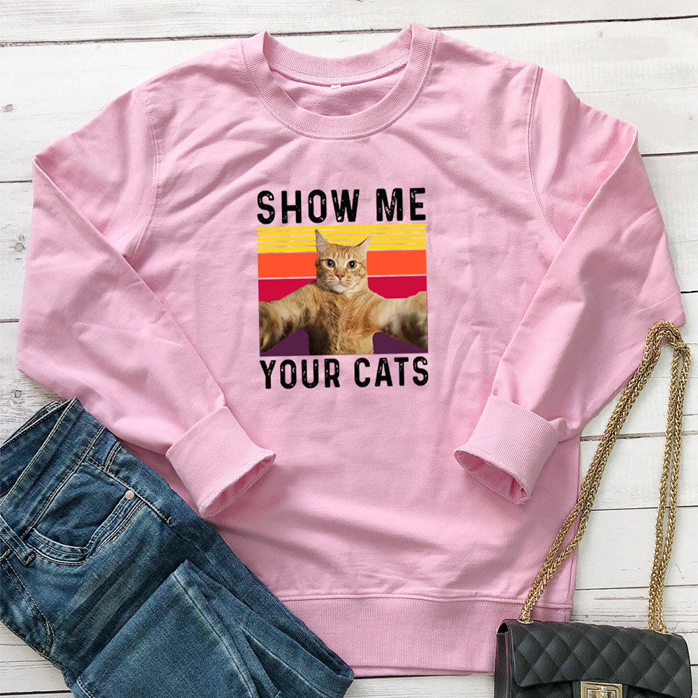 Show Me Your Cats letter printed hoodie — image 7