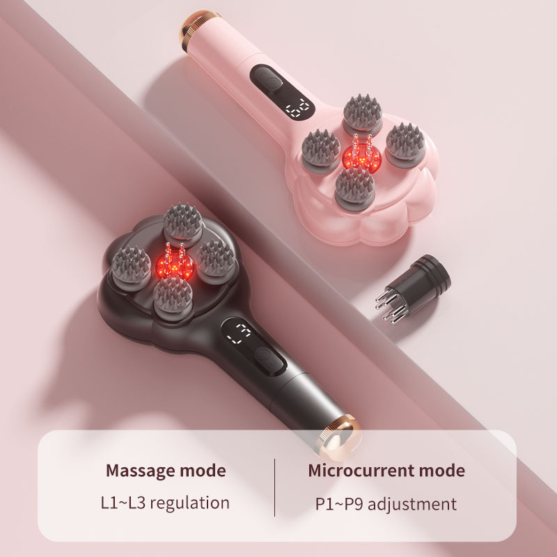 Cat Paw Air Cushion Massage Comb, Portable Kneading Hair Brush with Cleaning Function, Practical Gift — image 3