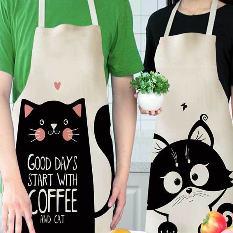 Cotton and linen creative European and American cartoon cute cat apron — image 4