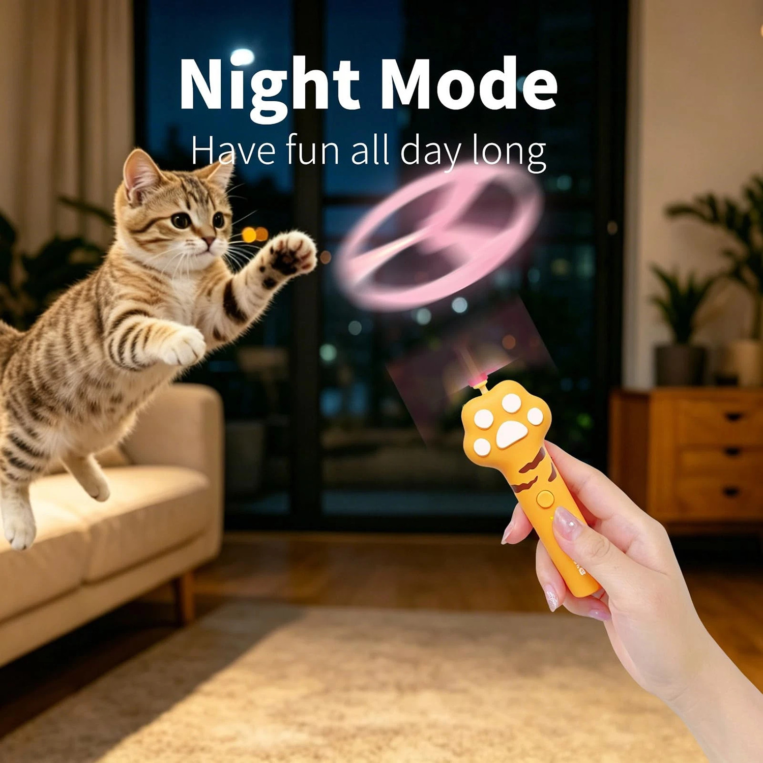 Cat Fetch Toy Flying Disc Launcher Rechargeable Interactive Cat Toys & 10 Discs — image 1