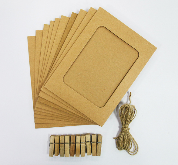 DIY Hanging Picture Photo Frame Display with Clip and Fishing Net Rope Wall Decor Props Wall Decor Photo Frame Set — image 7