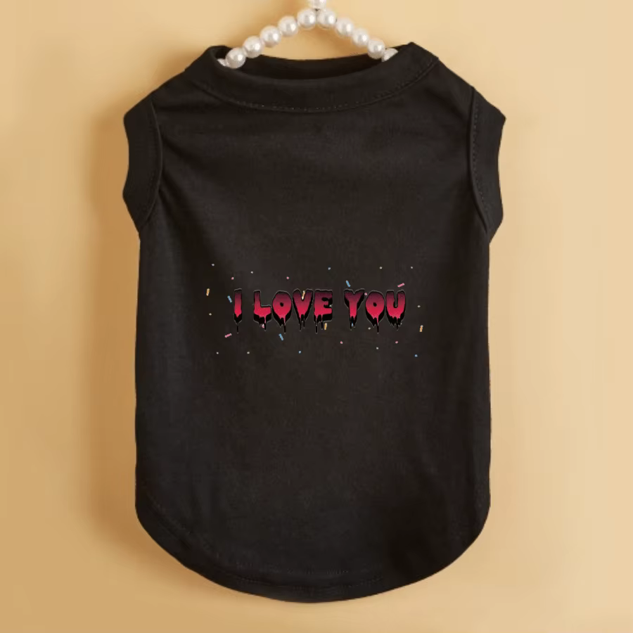 Creative letter I Love You print pet vest, soft and comfortable pet sleeveless T-shirt — image 4