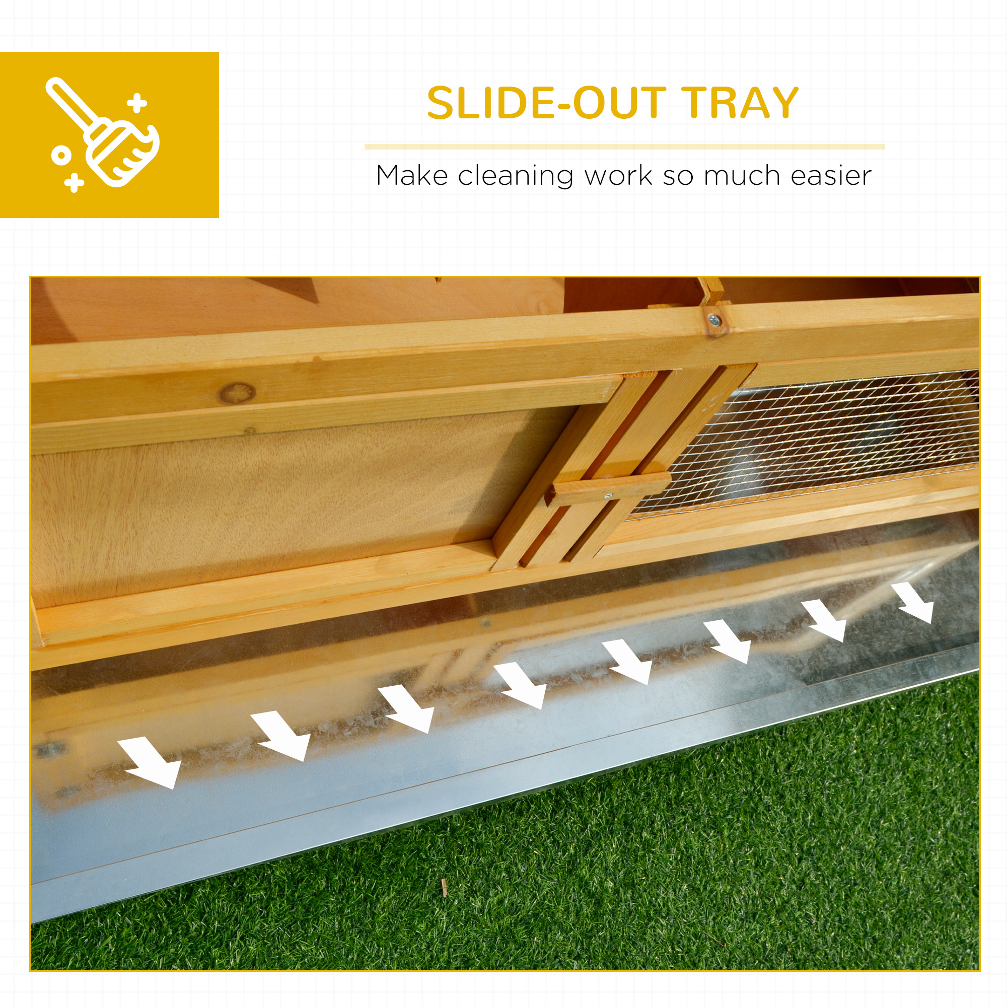 Casa para Conejos de Madera con Techo Impermeable y Accesoros, Adecuado para Conejos, Pollos, Patos, Interior/Exterior — imagen 4