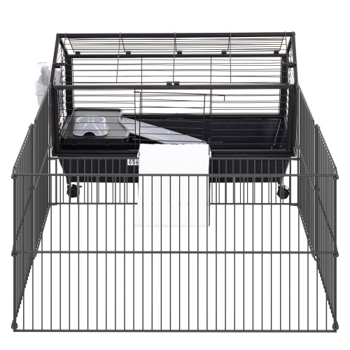 Cage de Juego para Pequeños Animales con Ruedas Giratorias y Botella de Agua, 35" L — imagen 3