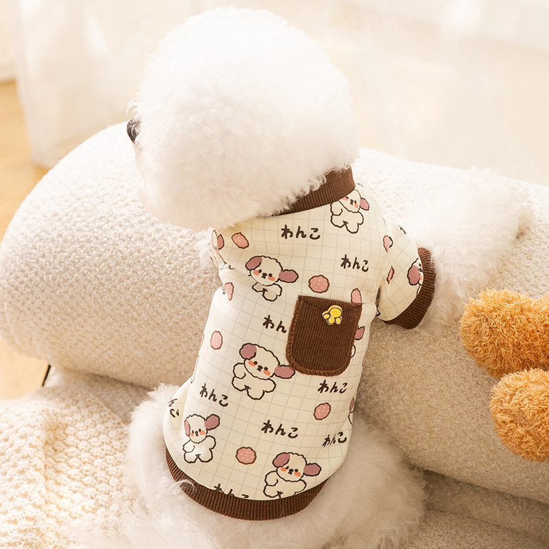 Small Dog Clothes Cute Full Print Fall And Winter Bottoming Shirt Cats Warm Sweatshirt Pet Small Dog Clothing — image 2