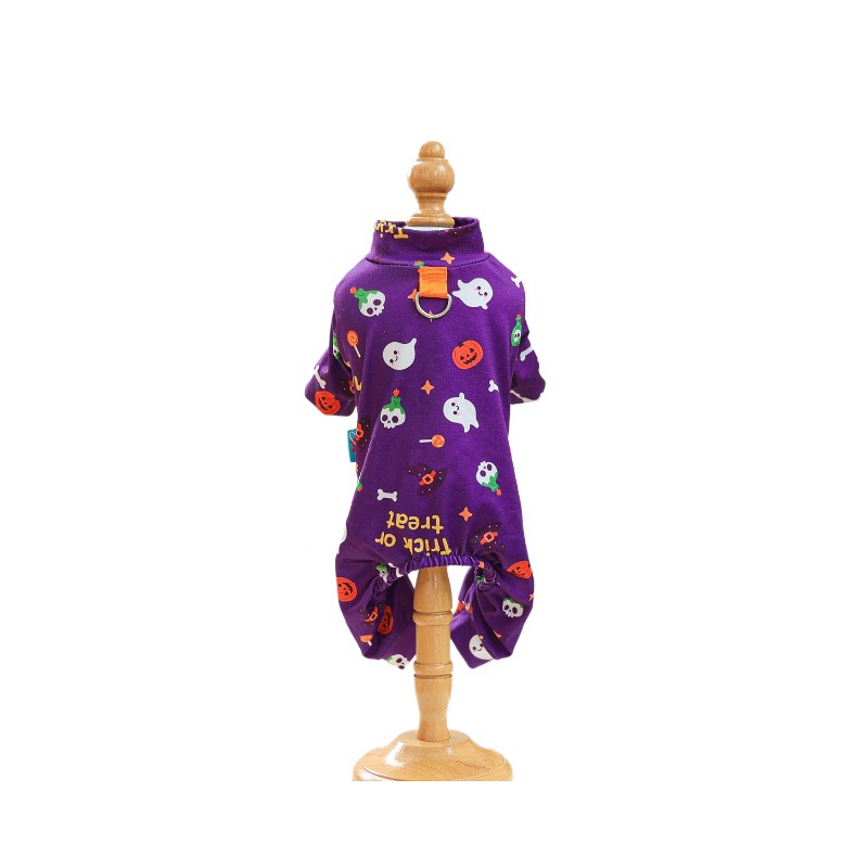 Pet Clothes for Dogs and Cats, Halloween Cartoon Onesie Pajamas, Belly Cover Sleepwear — image 6