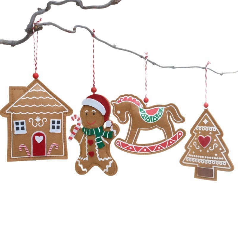 Ornamento de Navidad de Pony de Feltro para Árbol de Navidad con Manualidades de Pan de Jengibre y Caballo para Colgar — imagen 6