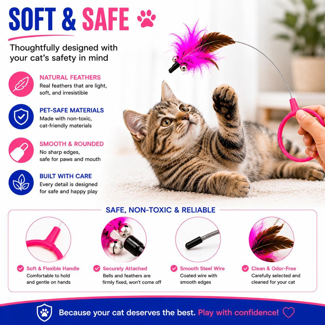 Wearable Cat Feather Collar Toy Interactive Neck-Worn Cat Teaser Automatic Exercise Toy Boosts Pet Activity Levels — image 2