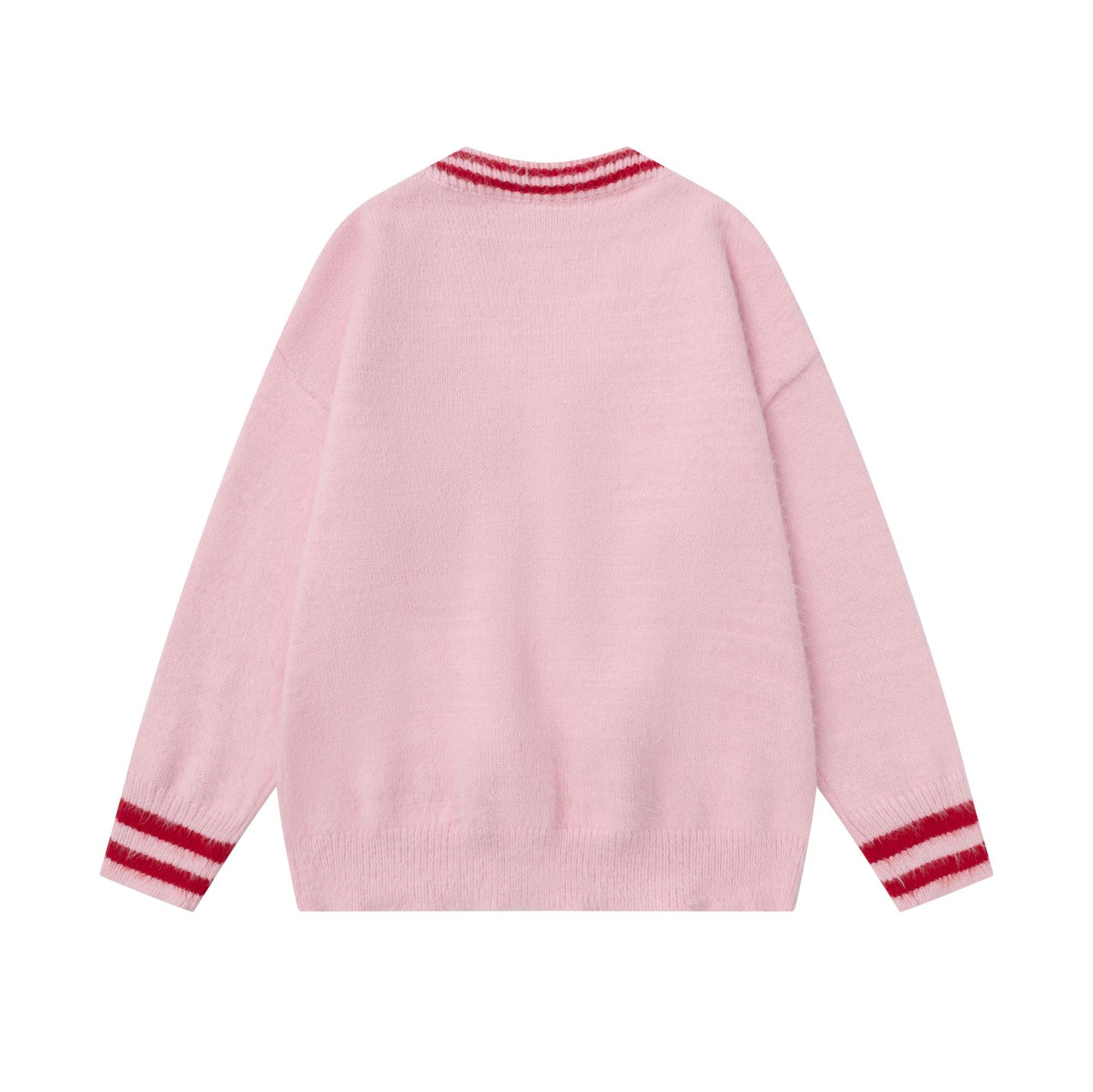 V-neck teddy bear pendant sweater — image 5