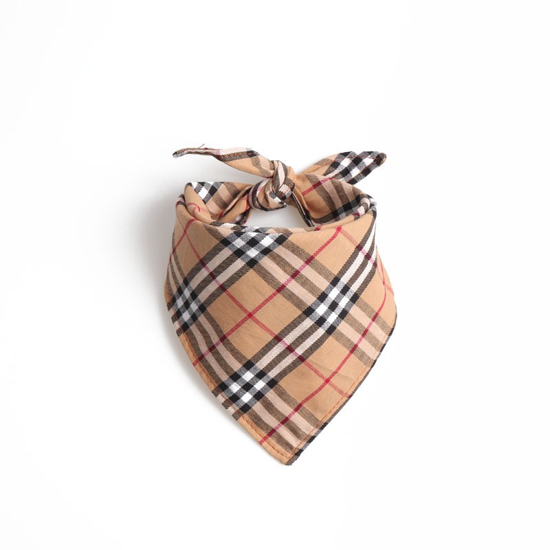 Pet triangle scarf, neck tie, saliva towel, dog scarf, double-layer Scottish British style — image 4