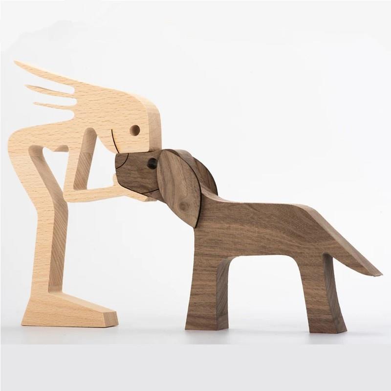 Wooden dog and family member ornaments animal decorations creative desktop decoration custom children toys — image 3