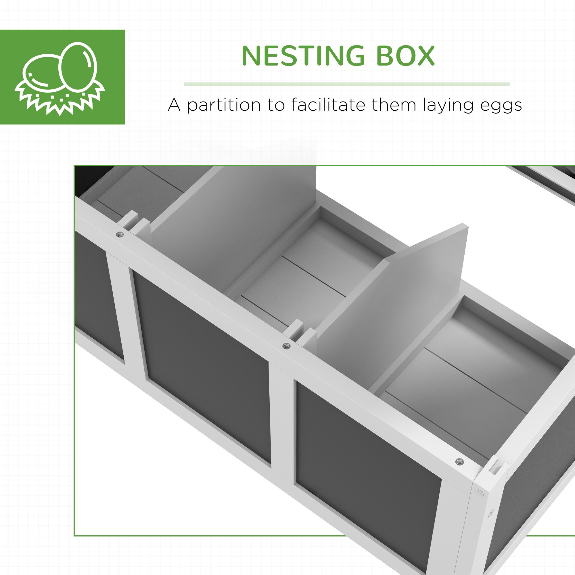 Casa de Pollos de Madera con Caja de Incubación para 6 Pollos, Gris Oscuro — imagen 3