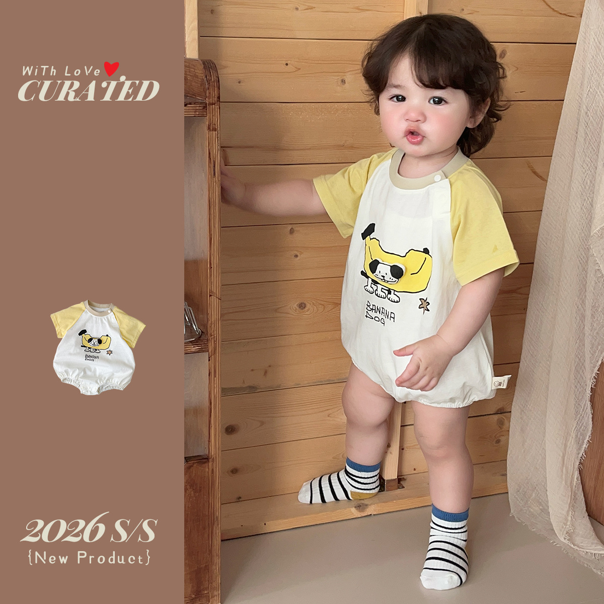 Clothes Banana Dog Sleeveless Short-sleeve Romper Infant Short-sleeve Onesie Boy Bodysuit Crawling Outfit — image 4