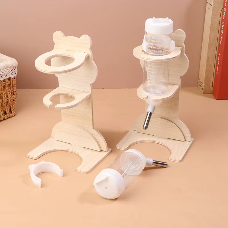 ●2 Piezas de Soporte Vertical para Botella de Agua de Bola para Hámster, Soporte de Madera Maciza en Forma de Rama, Dispensador de Agua para Ratones — imagen 3