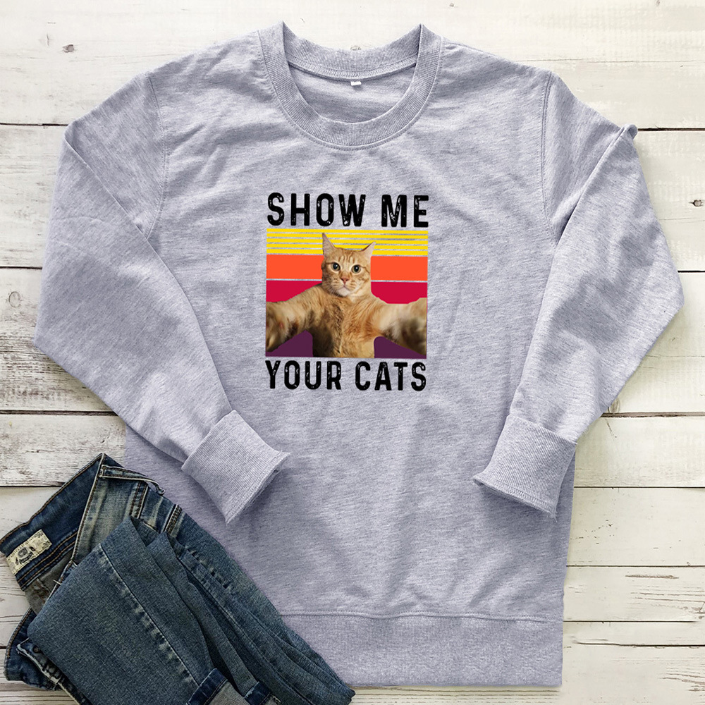 Show Me Your Cats letter printed hoodie — image 6