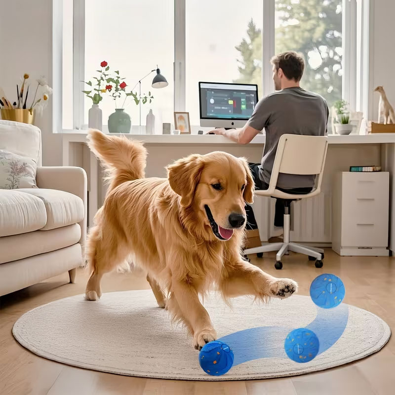 Pelota Interactiva para Perros: Materiales E-TPU, Movimiento Inteligente con Salto y Girar Aleatorio, Juguete Auténtico Resbalón y Chupón Seguro — imagen 6