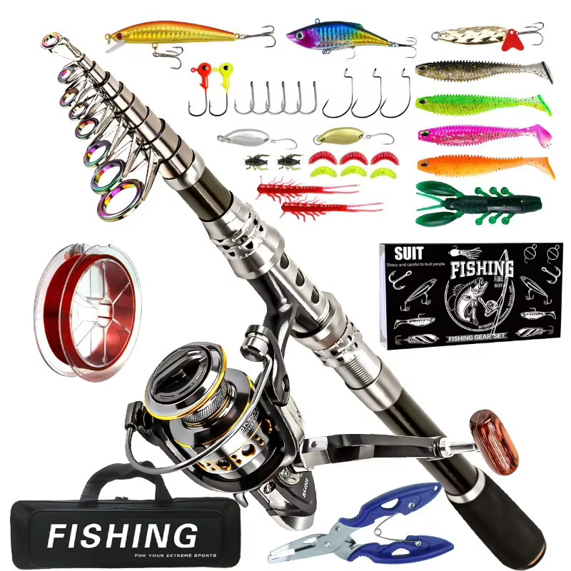 Telescopic Fish Rods Tackle Combos Carbon Fish Rod Accessories Combo Fishing Tools Equipment Diversification Fishing Supplies — image 1