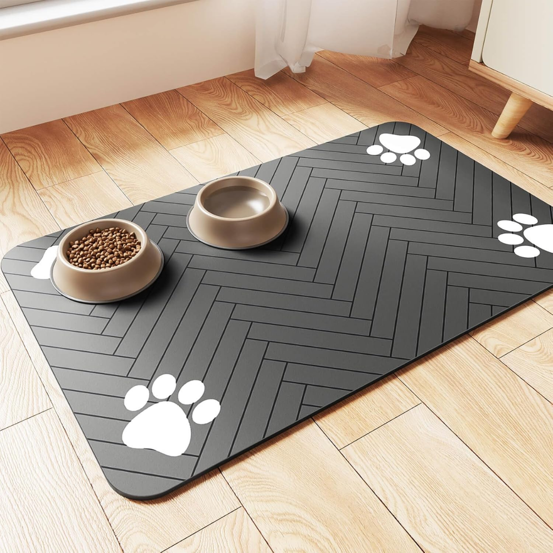 Manta de Alimentación para Mascotas Absorbente - Placemat para Comida y Agua con Base de Goma Impermeable — imagen 1