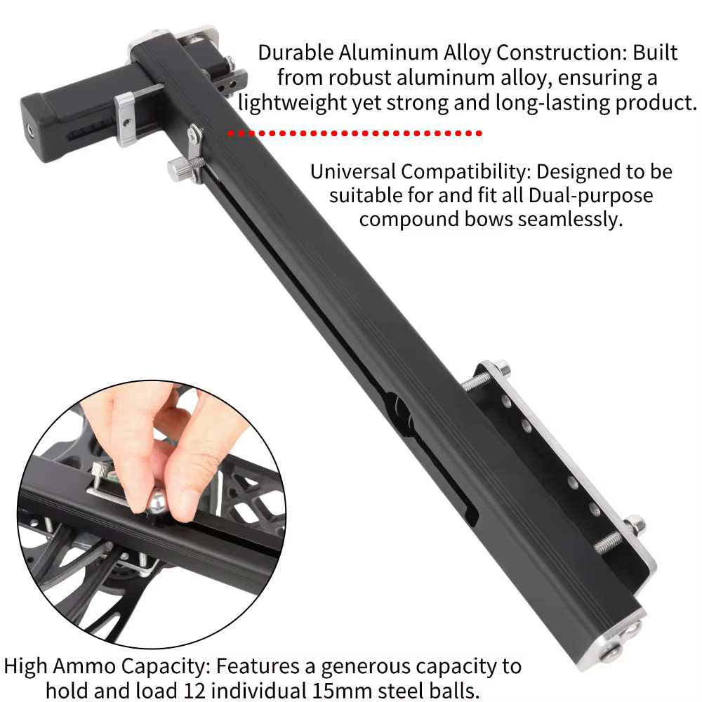 Lanzador de Bolas de Acero de 12 Disparos, Doble Uso para Arco, Disparo Rápido, Aleación de Aluminio, Ajuste Universal para Todos los Arcos Compuestos de Doble Propósito — imagen 3