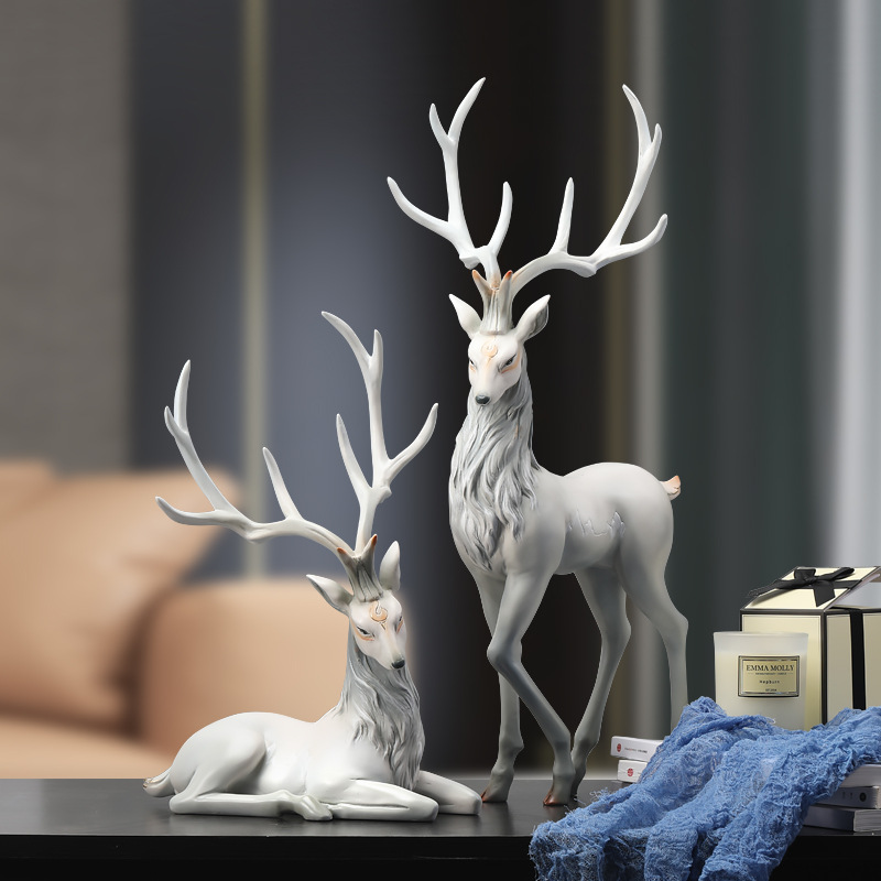 Elk ornaments foyer home decor creative furnishings TV wine cabinet decorations housewarming gifts — image 3