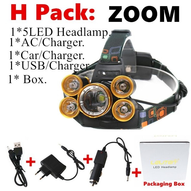 15000Lm XM-T6x3 LED Headlight ZOOM Flashlight Torch Camping Fishing Headlamp lantern Use 2*18650 battery / AC/Car/Usb/ charging — image 14
