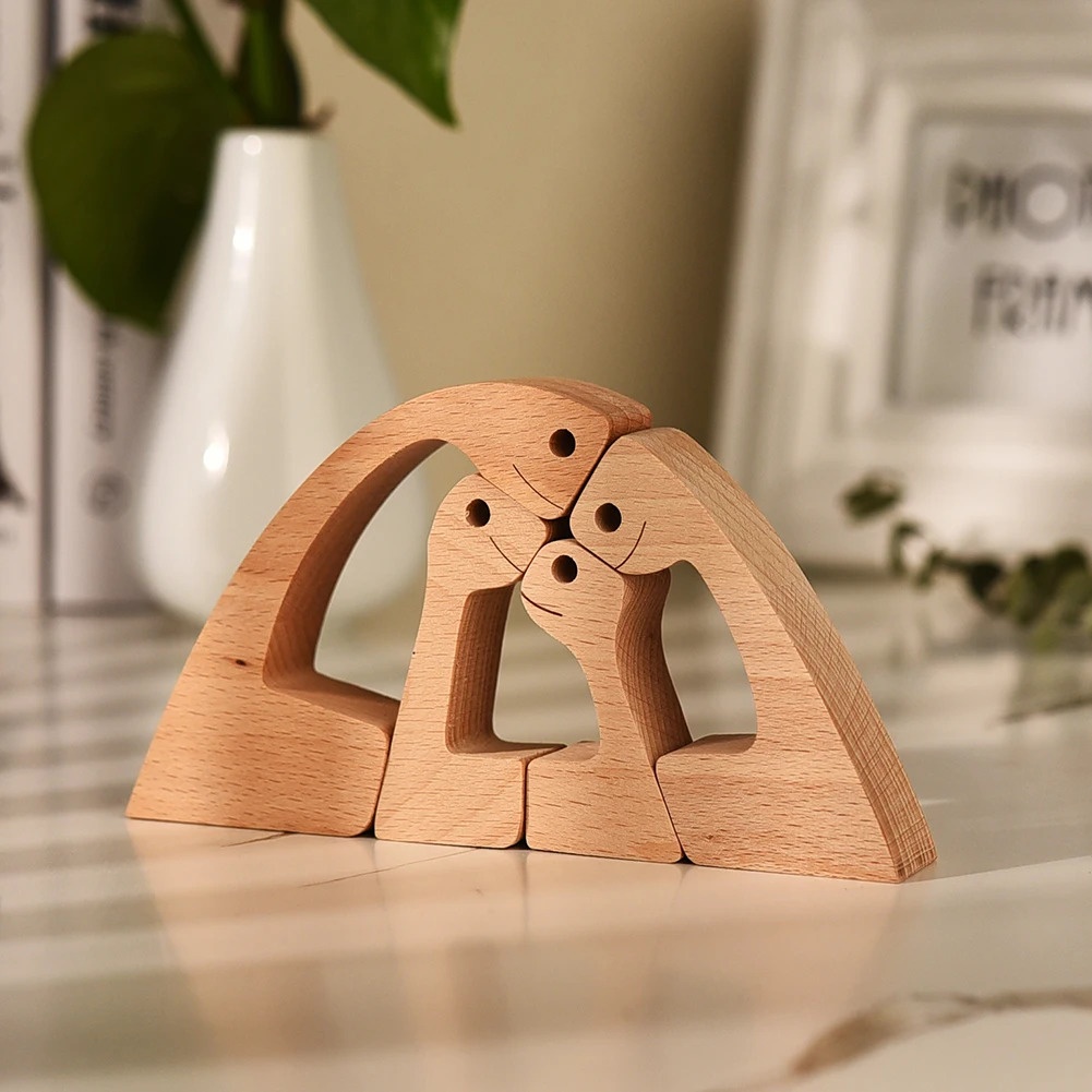 Escultura de Madera para Decoración de Hogar con Perro y Dueño - Regalo de Navidad para Amantes de los Animales — imagen 48