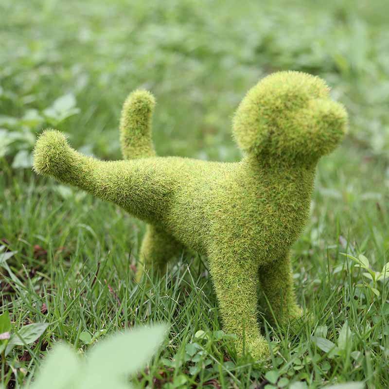 European Style Outdoor Courtyard Grass Green Simulation Flocking Puppy Ornaments Balcony Garden Window Photo Decoration Animals — image 1