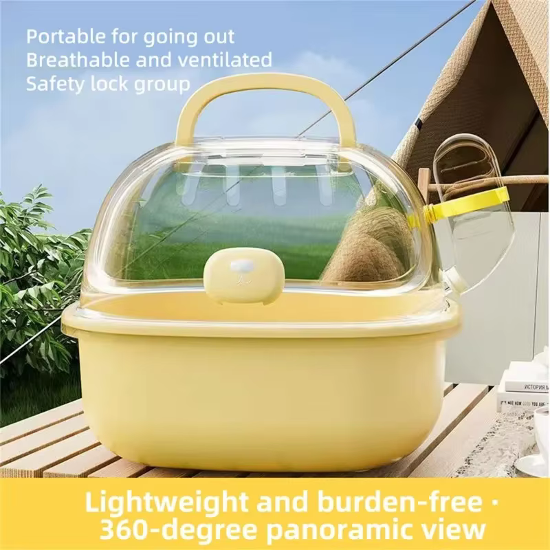 Transparent Handheld Hamster Cage Outdoor Large Space Golden Retriever Hare Special Use Hamster Cage Portable Hamster Home — image 3