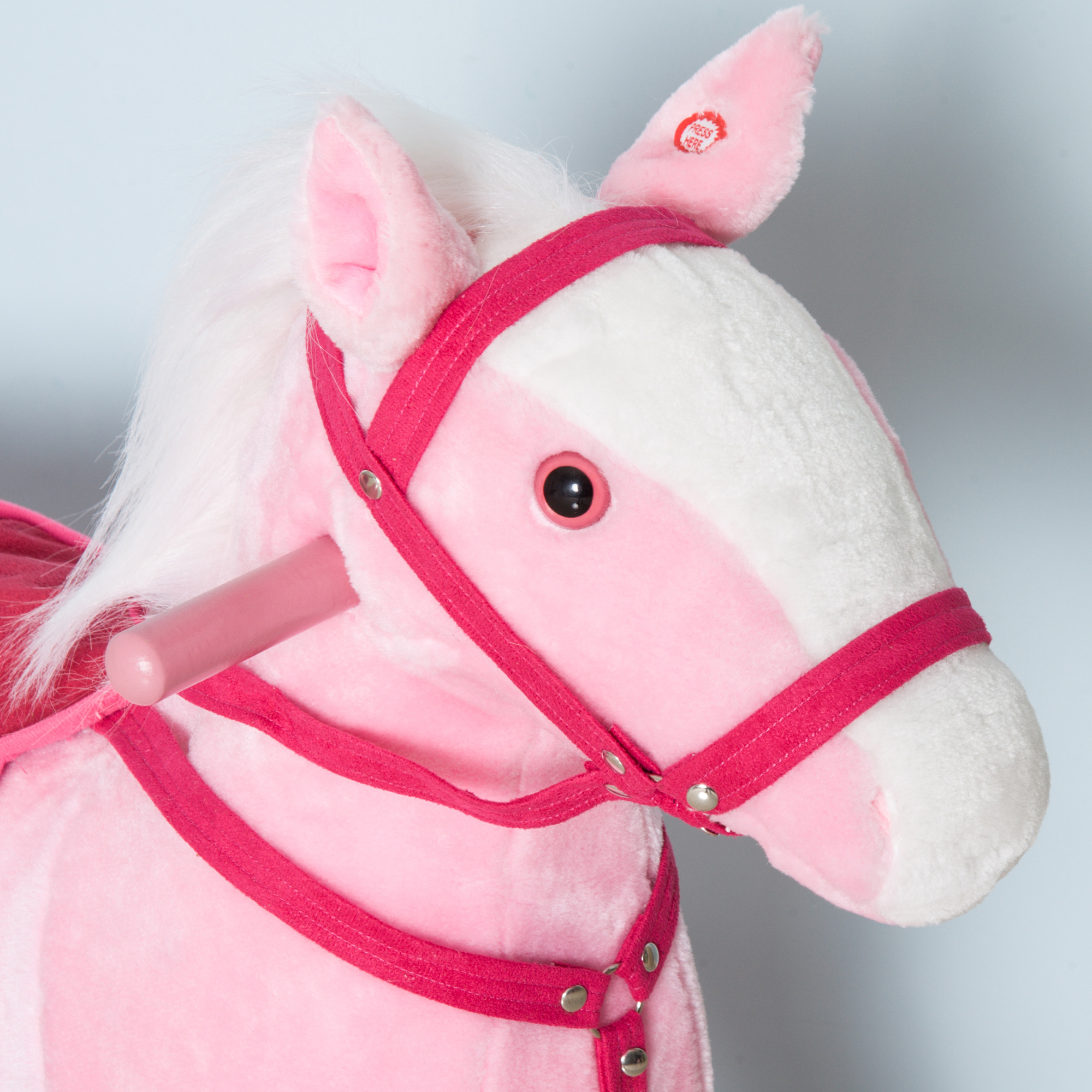 Kids Plush Toy Rocking Horse Pony Toddler Ride on Animal Rocker with Realistic Sounds, Birthday Gifts for Girls, Pink — image 8