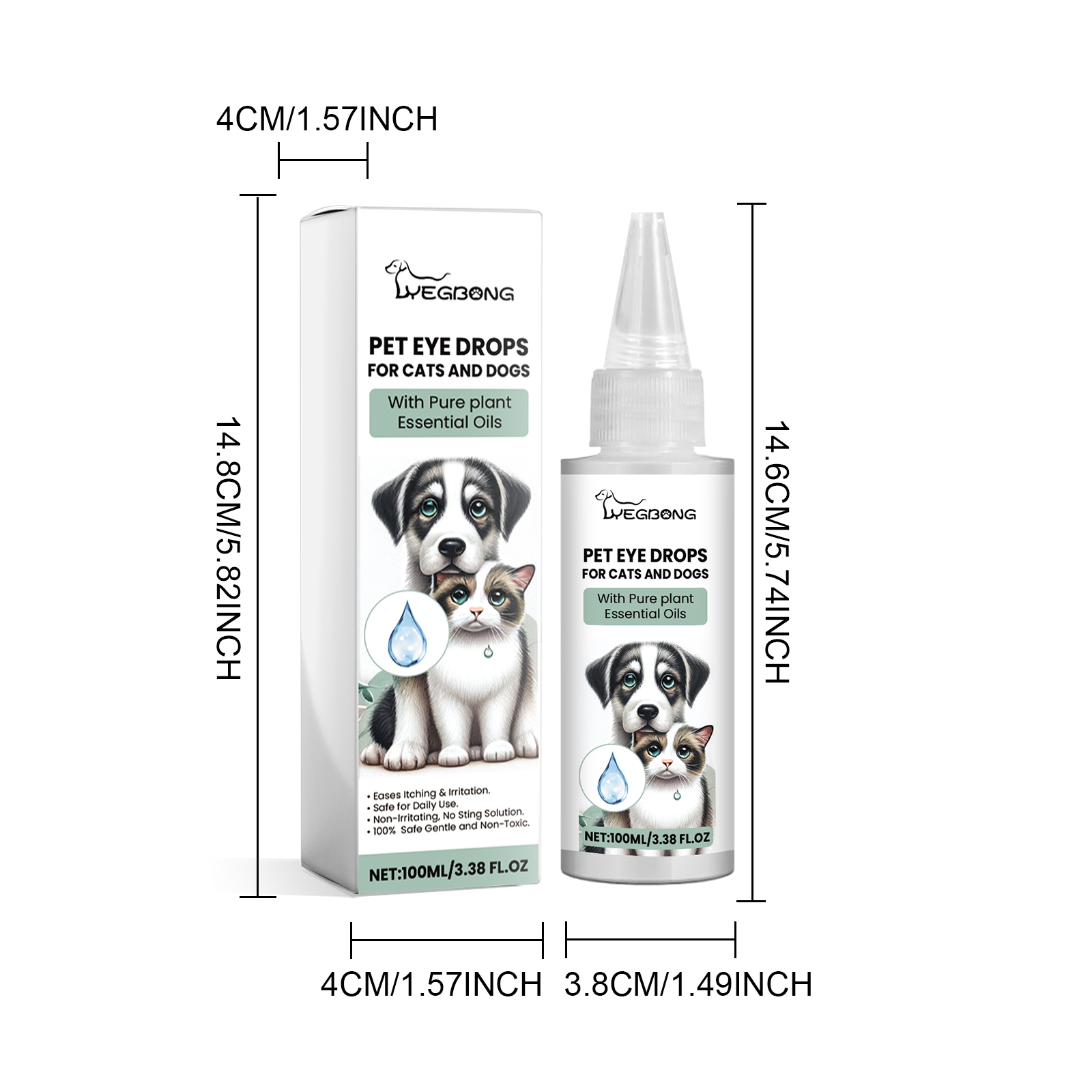 Pet Eye Drops For Dogs & Cats, Gentle Eye Cleaner With Honeysuckle Oil & Blueberry Extract, Soothes Irritation, Tear Stain Remover For Pet Daily Eye Care — image 5