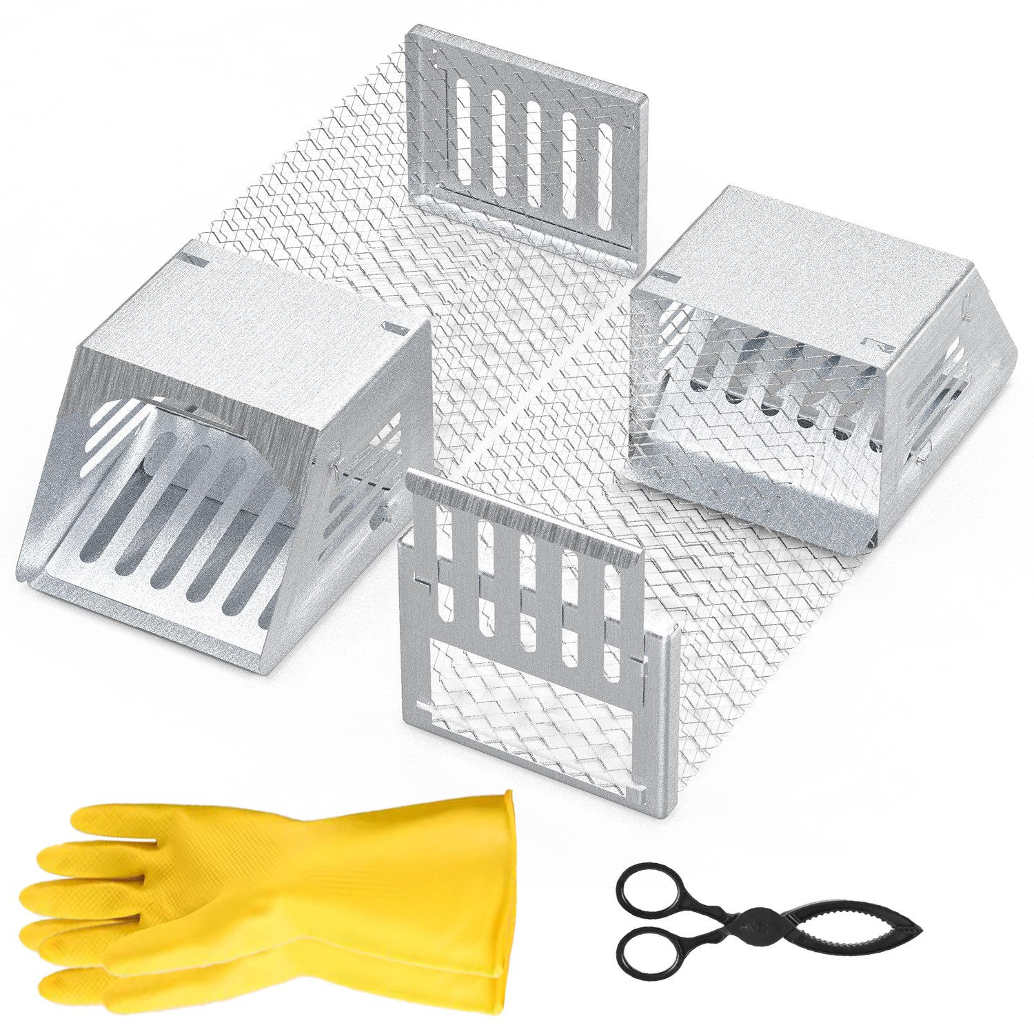 2 jaulas trampa humanitarias para ratones, sin necesidad de armado, trampa automática y continua para ratas con puerta unidireccional, reutilizable, para capturar y liberar animales, roedores, topillos y ratones, para primavera y verano — imagen 2
