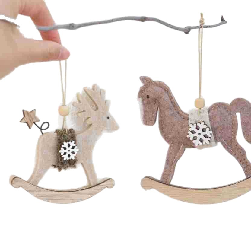 Decoraciones de Ciervo y Caballo de Felt Nórdico para Navidad - Adornos para Árbol, Hotel o Ventana — imagen 6